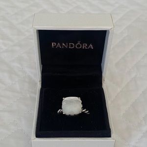 Pandora white mother of pearl ring, size 9.